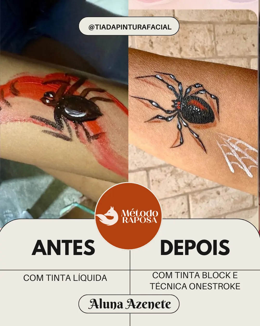 Antes e depois da aluna Azenete