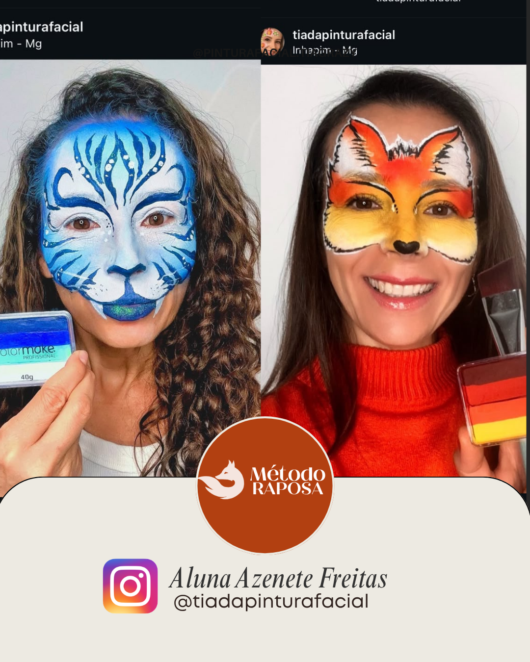 Pinturas faciais da aluna Azenete
